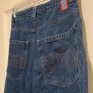 Empyre Dark Blue Wide Leg Baggy Skater Jeans size 28 Y2K 90's Zumiez